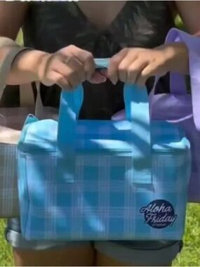 Foodland Hawai’i Palaka lunch tote Pale Blue
